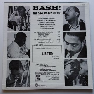 Dave Bailey Sextet Bash on Jazzline - Japan MONO LP NM Kenny Dorham 2