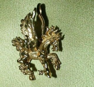 Vintage 14k Gold Pegasus Pendant / Charm 6.  1 Grams