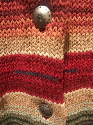 Vintage Ralph Lauren Hand Knit Navajo Southwestern Cardigan Sweater PM 4