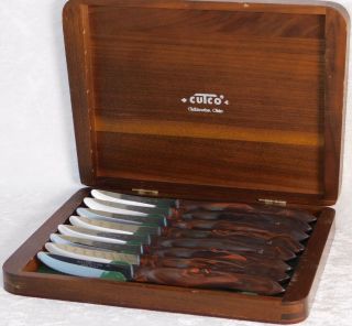 Vtg Cutco 1759 A78 Steak Kitchen Knife Knives Set Of 8 W/ Wood Case