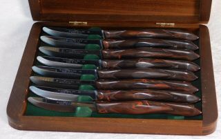Vtg Cutco 1759 A78 Steak Kitchen Knife Knives Set of 8 w/ Wood Case 4