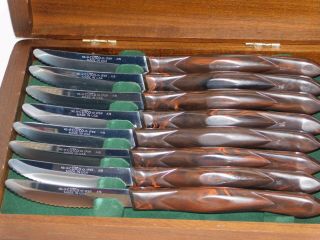 Vtg Cutco 1759 A78 Steak Kitchen Knife Knives Set of 8 w/ Wood Case 5