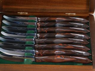 Vtg Cutco 1759 A78 Steak Kitchen Knife Knives Set of 8 w/ Wood Case 6
