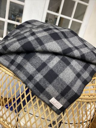 Vintage Filson Mackinaw Blanket - Black & Gray 90 " L X 74”w - 100 Virgin Wool