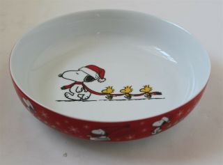 Peanuts Snoopy Santa Christmas Large Salad Pasta Bowl