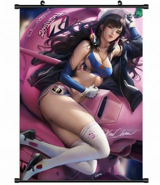 Wall Scroll Anime Poster Overwatch Dva Home Decor Painting 60 90cm