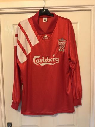 1992 - 93 Liverpool Centenary Home Shirt Long Sleeve Xl Rare Vintage 44 - 46