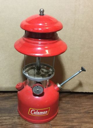 Vintage Coleman Lantern 200a Red Made In Usa 9/ 59 No Globe