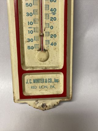 VINTAGE HAPPY JIM CHEWING TOBACCO METAL ADVERTISING THERMOMETER SIGN 4