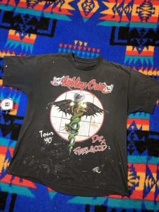 Vintage Motley Crue Dr Feel Good T Shirt 1990 Tour Band Tee Concert Exclusive Xl