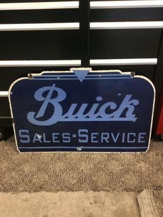Vintage Buick Sales - Service Double Sided Metal Porcelain Sign