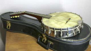 8–string Mandolin Banjo –all Metal Rim Vintage Instrument –tunes & Sounds Great