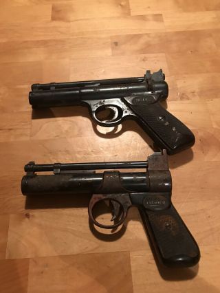 2 Vintage Webley & Scott.  177 Air Pistol Air Gun Senior/junior Old England