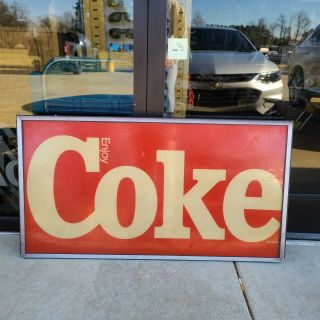 Rare Vintage Coca Cola Light Up Advertising Sign.  23 1/2 X 43 1/2