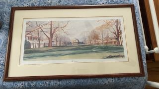 Vintage,  Rare 1993 University Of Virginia The Lawn Print By Russell Bloodworth