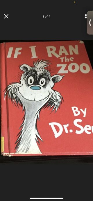 If I Ran The Zoo Dr Seuss Book Rare Collectible 1950 Vintage