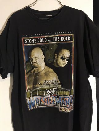 Wwf Wrestlemania 17 X - Seven Stone Cold Vs The Rock Vintage T - Shirt Size Xl