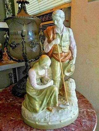 Vintage Royal Dux Porcelain Figurine,  " The Harvest Prayer ".