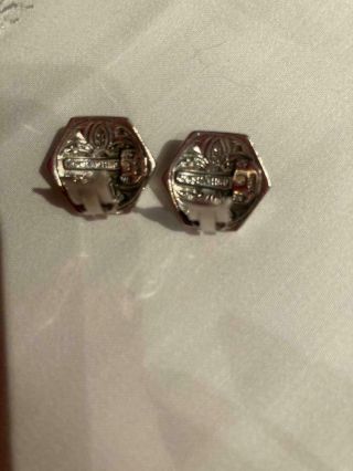 Konstantino rare Vtg Pearl Clip Earrings Sterling Silver 18K Gold 4