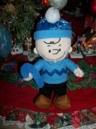 Peanuts Charlie Brown Christmas Plush With Sound Jingle Bells 11”