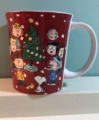 Peanuts Gang & Snoopy Gibson Overseas Happy Holidays Large Coffee Mug Cup