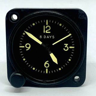 Vintage Waltham A - 11 Military Aircraft Dash Clock 8 - Day 9 Jewel Cal.  22s