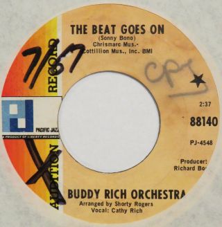 Buddy Rich Orchestra The Beat Goes On Pacific Jazz 45 Mod Soul Vg,  Hear