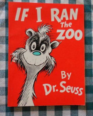 Large Softcover 8 " X11 " If I Ran The Zoo Dr.  Seuss Vintage 1977 Random House