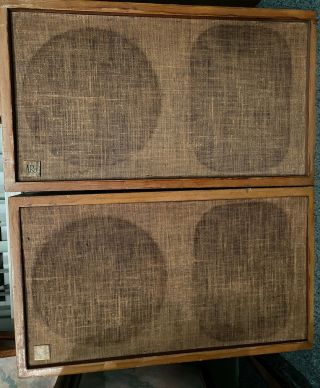 Pair Vintage Acoustic Research Ar - 2ax Speakers Complete As - Is