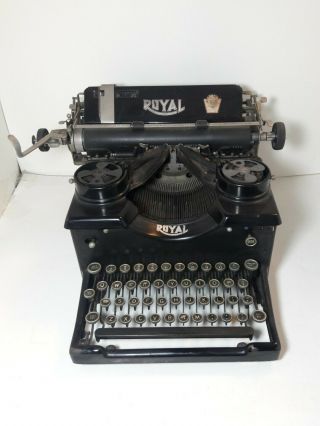 Vintage 1920’s Royal Typewriter Model 10 Single Glass Beveled Panel