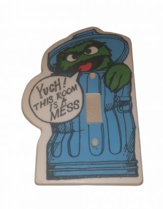 Oscar The Grouch 1980 “yuch This Room Is A Mess” Light Switch Plate Vintage