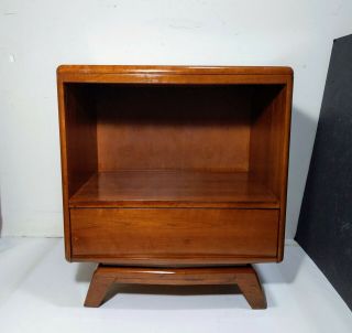 Vintage Kling Solid Cherry Wood Mid Century Modern Nightstand End Table W Drawer