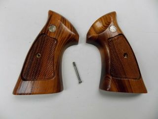 Smith & Wesson Factory N - Frame Checkered Target Goncalo Alves Grips,  Nos
