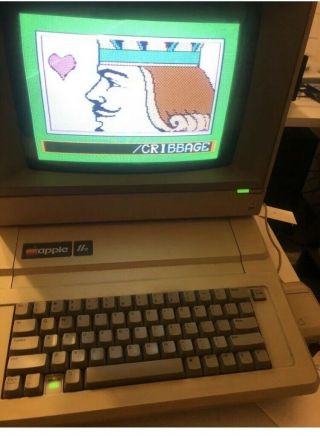 Vintage Apple Iie With Monitor,  Disk Drive,  Software,  And Peripherals