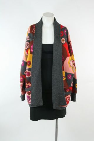 Vintage 80s Escada By Margaretha Ley Wool Oversized Open Cardigan Sweater Sz 36