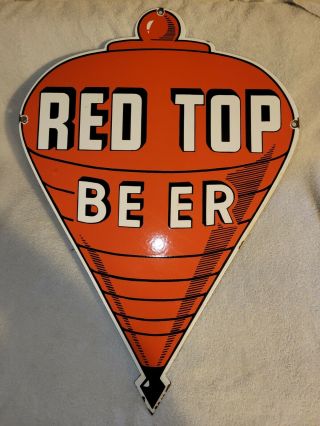 Vintage Red Top Beer Sign Porcelain Huge Jax Lone Star Iroquois Falls City Piels