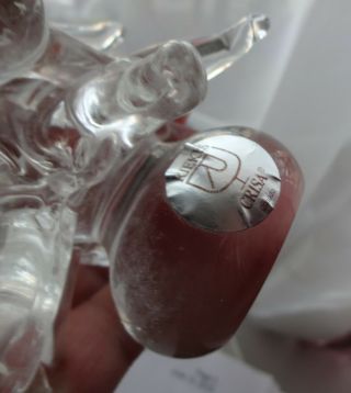 Vtg Canada Artist Mark Sticker Riekes Crisa Hand Blown Glass Xmas Tree 6 1/2 