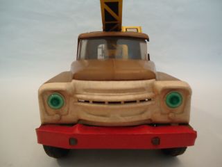 Vintage USSR Russian Plastic & Tin ZIL Truck Crane Toy Leningrad Rare Color 4