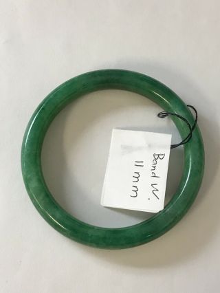 Vintage Translucent Natural Green Jadeite Jade Bangle Bracelet 59mm Id.