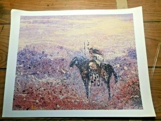 Signed Print Of Painting " Plains Warrior " By Sioux Artist Joanne Bird