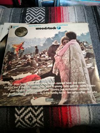 Woodstock Soundtrack Lp 3 Albums All Vg, .  Cover Vg.  Sd3 - 500