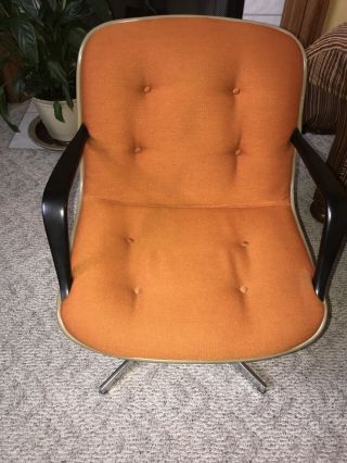 Vintage 1976 Steelcase Orange Office Chair Bucket Seat Mid Century Modern 451