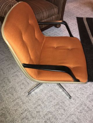 Vintage 1976 Steelcase Orange Office Chair Bucket Seat Mid Century Modern 451 2