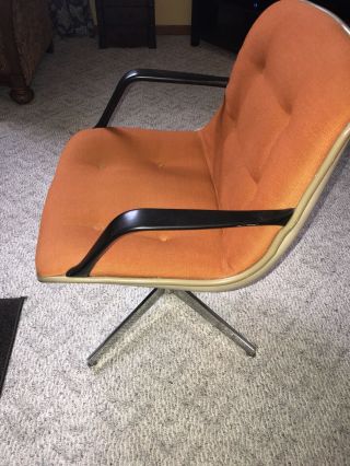 Vintage 1976 Steelcase Orange Office Chair Bucket Seat Mid Century Modern 451 3