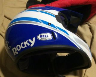 Vtg.  Bell Moto - 5 " Rocky Anderson " Size 7 3/4 Helmet Direct From Alpine And Bag