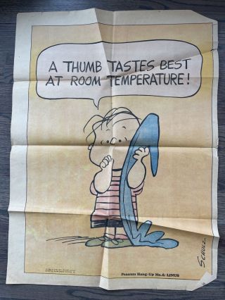 Vintage 1968 Peanuts Gang Charlie Brown Newspaper Hang Up Poster 2,  3 & 4 3