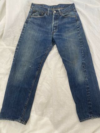 60s Vintage Levis Big E 501 Xx Selvedge Jeans Denim 6 Button 1960s 28x24 Rare