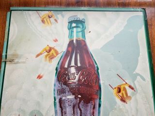 Vintage Rare 1954 Coca Cola Delicious Cardboard Sign Soda Fountain Antique Old 2