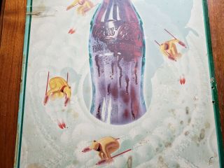 Vintage Rare 1954 Coca Cola Delicious Cardboard Sign Soda Fountain Antique Old 3