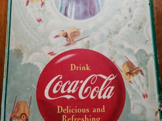 Vintage Rare 1954 Coca Cola Delicious Cardboard Sign Soda Fountain Antique Old 4